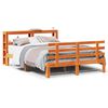 vidaXL Giroletto con Testiera Marrone Cera 150x200 cm Massello Pino