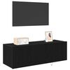 vidaXL Mobile TV da parete 2 pcs Rovere Nero 100 x 35 x 31 cm