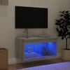vidaXL Mobile Porta TV con Luci LED Grigio Sonoma 60x30x30 cm