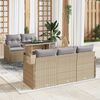 vidaXL Set Divano da Giardino 6 pcs Beige Rattan in Polipropilene