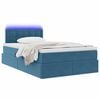 vidaXL Letto con contenitore e LED con led Blu 120 x 190 cm Velluto