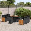 vidaXL Set Divano da Giardino con cuscino 11 pcs Nero polyrattan