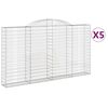 vidaXL Cesti Gabbioni ad Arco 5 pz 300x30x160/180 cm Ferro Zincato