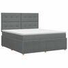vidaXL Letto box spring con materasso Grigio Scuro 160 x 200 cm