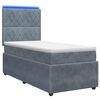 vidaXL Letto Box Spring LED con Materasso Grigio Scuro 90 x 190 cm