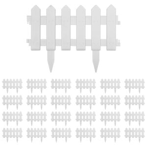 vidaXL Bordi per Prato 25 pz Bianchi 10 m in PP