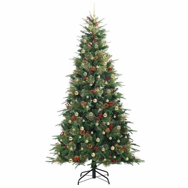 vidaXL Albero di Natale Artificiale con Rami Pieghevoli Verde 240 cm