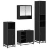 vidaXL Set di mobili per il bagno 4 pz Rovere Nero