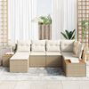 vidaXL Set Divano da Giardino con cuscino 6 pcs Beige polyrattan