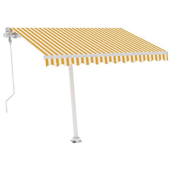 vidaXL Tenda da Sole Autoportante Automatica 300x250 cm Gialla Bianca