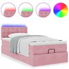 vidaXL Pouf Letto con Materasso e LED Rosa 80x200cm in Velluto