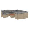 vidaXL Set Divano da Giardino 13 pz con Cuscini Beige in Polyrattan