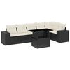 vidaXL Set Divani da Giardino con Cuscini 7pz Nero Polyrattan