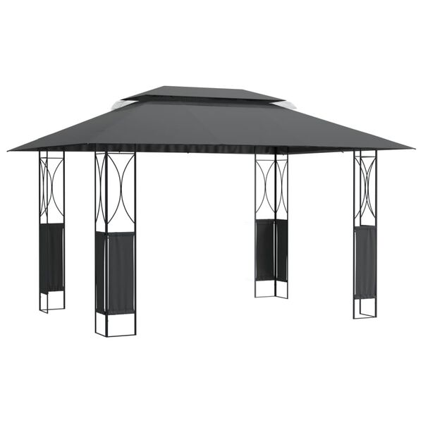 vidaXL Gazebo con Tetto Antracite 400x300x270 cm Acciaio