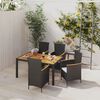 vidaXL Set da Pranzo da Giardino 5 pz con Cuscini in Polyrattan Nero