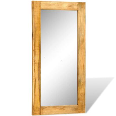 vidaXL Specchio da Parete con Cornice in Legno Massello 120 x 60 cm