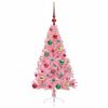 vidaXL Albero di Natale artificiale con luci integrate Rosa 120 cm PVC