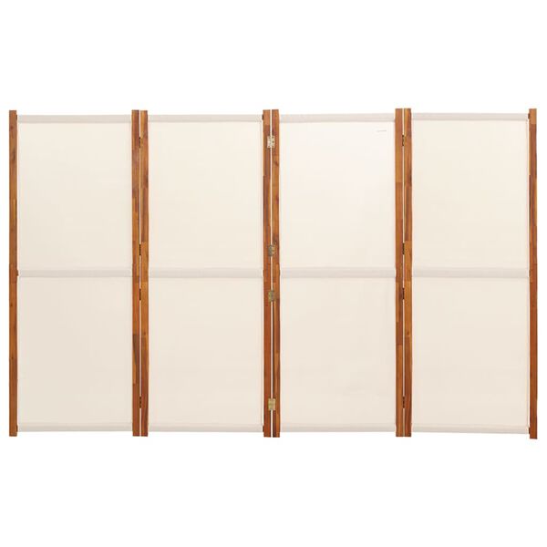 vidaXL Divisorio a 4 Pannelli Bianco Crema 280x180 cm