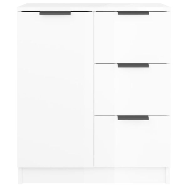 vidaXL Credenza 60x30x70 cm in Legno Multistrato Bianco Lucido