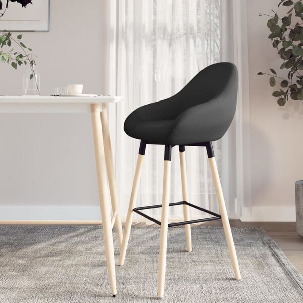 vidaXL Sgabello da Bar Nero in Tessuto