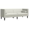 vidaXL Divano Chesterfield con Rinforzi 3 Posti Crema in Velluto