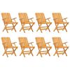 vidaXL Sedie Pieghevoli 8pz 61x67x90cm Legno Massello Teak