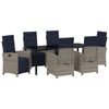 vidaXL Set da Pranzo per Giardino 7 pz Grigio polyrattan