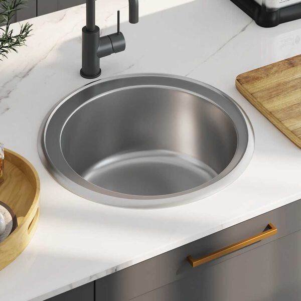 vidaXL Lavello da Cucina con Filtro e Sifone in Acciaio Inox