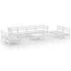 vidaXL Set Divani da Giardino 9 pz Bianco in Legno Massello di Pino