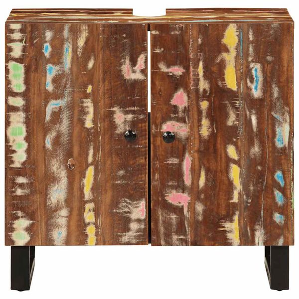 vidaXL Mobile Lavabo 62x33x58 cm Legno Massello Recupero e Multistrato