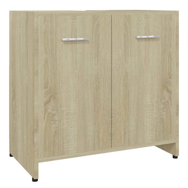 vidaXL Armadietto da Bagno Rovere Sonoma 60x33x61 cm Legno Multistrato