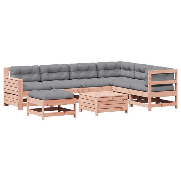 vidaXL Set Divani Giardino 8 pz con Cuscini Legno Massello di Douglas