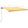 vidaXL Tenda da Sole Retrattile Manuale LED 400x350 cm Giallo Bianco