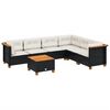 vidaXL Set Divani da Giardino con Cuscini 7pz Nero Polyrattan