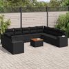 vidaXL Set Divani da Giardino 11 pz con Cuscini in Polyrattan Nero
