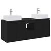 vidaXL Set di Armadi da Bagno 3 pz Nero 129 x 41 x 79.5 cm