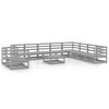 vidaXL Set Divani da Giardino 11 pz Grigio in Legno Massello di Pino
