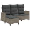 vidaXL Divano Giardino Reclinabile a L con Cuscini Grigio Polyrattan
