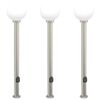 vidaXL Lampioni a colonnina con presa elettrica 3 pz 120 cm Acciaio Inox IP44
