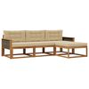 vidaXL Set di divani da esterno con cuscino 4 pcs Naturale e Beige