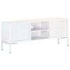 vidaXL Mobile Porta TV Bianco 115x30x46cm in Legno Massello di Mango