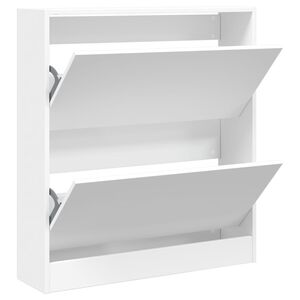 vidaXL Scarpiera Bianca 80x21x87,5 cm in Legno Multistrato