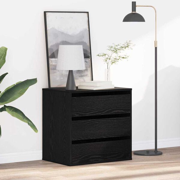 vidaXL Mobile con Cassetti Nero 60 x 41 x 58 cm Legno multistrato