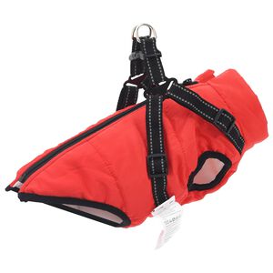 vidaXL Cappotto per Cani Rosso L36 Pile e Poliestere