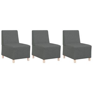 vidaXL Unit&agrave; di Divano Modulare Senza Braccioli 3 pcs Grigio scuro