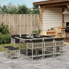 vidaXL Set Pranzo Giardino 11pz con Cuscini Grigio Chiaro Polyrattan
