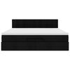vidaXL Struttura Letto Pouf con Materasso Nero 160x200 cm in Tessuto