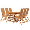 vidaXL Set Mobili da Pranzo per Giardino 7 pz Legno Massello di Acacia 120-170 cm