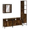 vidaXL Set Mobili da Bagno 4 pz Rovere Fumo in Legno Multistrato