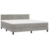 vidaXL Letto a Molle con Materasso e LED Grigio Chiaro 180x200 cm Velluto